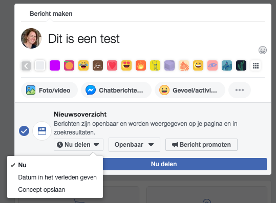facebook bericht inplannen lukt niet