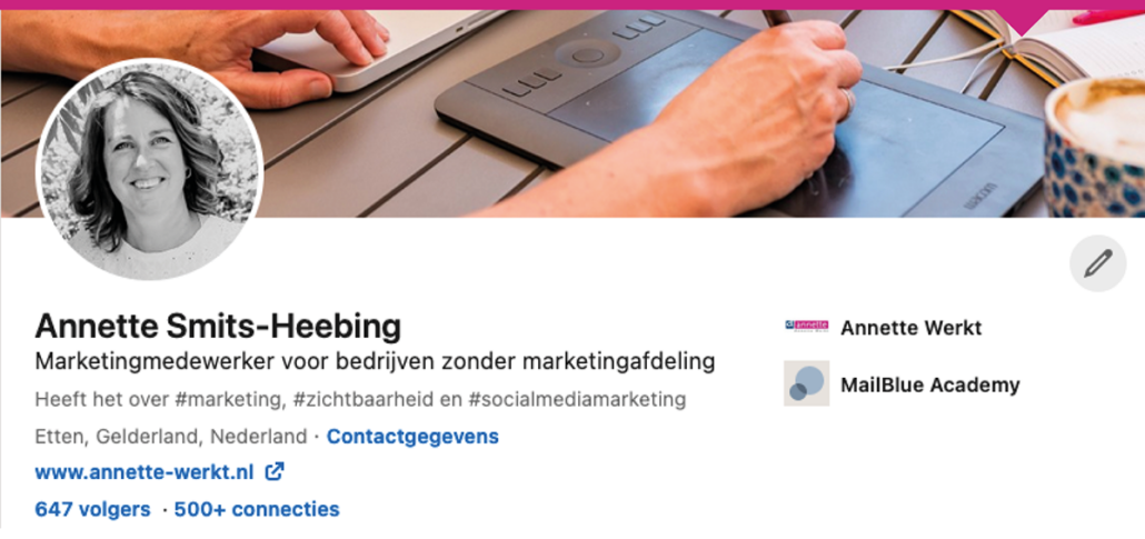klikbare link profiel linkedin